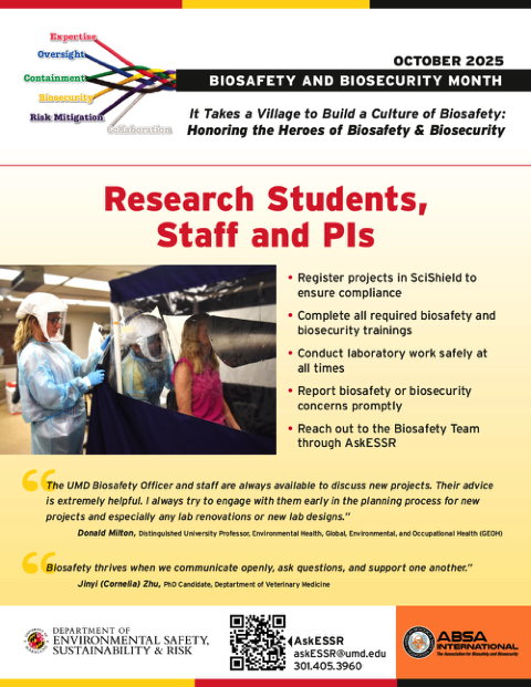 2025 Biosafety Month Outreach Award: It takes a village to build a culture of biosafety: honoring the heroes of biosafety & biosecurity, Matthew Fischer, University of Maryland Baltimore