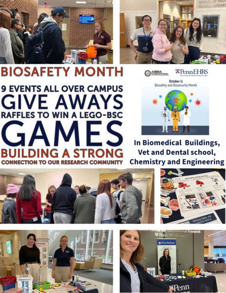  Biosafety Month Program Award Winner: Marie-Luise Faber, University of Pennslyvania - U of Pennsylvania Biosafety Awareness Tables